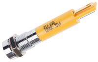 211-235 RS PRO Yellow Panel Mount Indicator, 12V dc, 8mm Mounting Hole Size, Solder Tab Termination