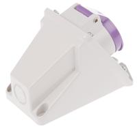 53001610 Scame IP44 Purple Wall Mount 2P Right Angle Industrial Power Socket, Rated At 16A, 20 → 25 V