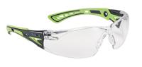 rushppsig Bolle Safety RUSH+ Anti-Mist UV Safety Glasses, Clear PC Lens