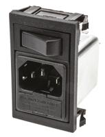 bzv01a062001 Bulgin 6A, 250 V ac Male Snap-In IEC Filter BZV01/A0620/01