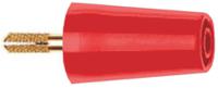 240160-22 Staubli Red, Male to Female Test Connector Adapter With Brass contacts and Gold Plated - Socket Size: 4mm