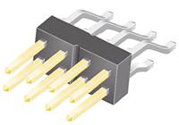 tsm-104-02-l-dh Samtec TSM Series Right Angle Surface Pin Header, 8 Contact(s), 2.54 mm Pitch, 2 Row, Unshrouded