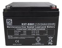 537-5501 RS PRO 12V T12 Sealed Lead Acid Battery, 24Ah