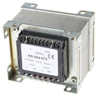 504-072 RS PRO 150VA 2 Output Chassis Mounting Transformer, 18V ac, IEC 61558-2-6