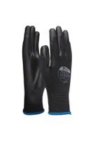 401-mat-bulk Polyco Healthline Matrix P Grip Black Polyurethane Reusable Gloves, Size 6, Polyurethane Coating