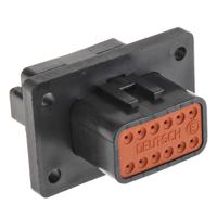 dt04-12pa-cl06 Deutsch, DT Automotive Connector Socket Black Panel Mount 12 Way DT04-12PA-CL06