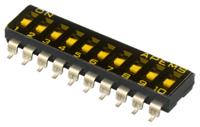 ikd1003000 Apem 10 Way Surface Mount DIP Switch SPST, Recessed Actuator Slide Actuator