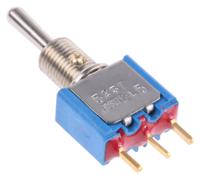 5237cdb APEM Toggle Switch, PCB Mount, (On)-Off-(On), SPST, PC Terminal Terminal, 20V ac/dc