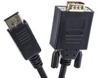 186-3037 RS PRO Male DisplayPort to Male VGA, PVC  Cable, 1080p, 1m