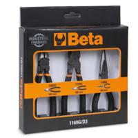 1169gd3 BETA 1169G/D3 3-Piece Plier Set, Straight Tip, 160 mm, 180 mm Overall