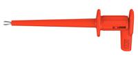 659187-22 Staubli Red Grabber Clip with Pincers, 1A, 300V, 2mm Socket