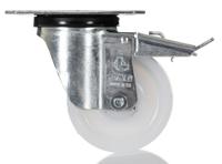 18762-fr LAG Braked Swivel Castor Wheel, 120kg Capacity, 80mm Wheel