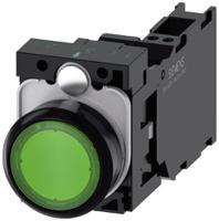 3su1102-0ab40-3fa0 Siemens SIRIUS ACT 3SU11 Series Illuminated Push Button Complete Unit, 22mm Cutout, SPST, IP66, IP67, IP69(IP69K)