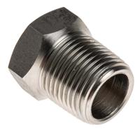 826-7078 RS PRO Stainless Steel Pipe Fitting, Straight Hexagon Bush, Male R 3/8in x Female Rc 1/4in