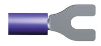34165 TE Connectivity PLASTI-GRIP Insulated Crimp Spade Connector, 1mm² to 2.6mm², 16AWG to 14AWG, M3.5 Stud Size Vinyl, Blue