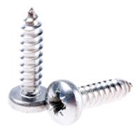 521-664 RS PRO Plain Stainless Steel Pan Head Self Tapping Screw, N°10 x 3/4in Long 19mm Long