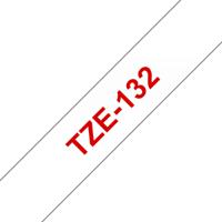 tze-132 Brother Red on Clear Label Printer Tape, 8 m Length, 12 mm Width