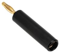 240115-21 Staubli Black, Male to Female Test Connector Adapter With Brass contacts and Gold Plated - Socket Size: 4mm