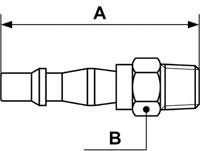 brp-066151p2 PREVOST Treated Steel Male Plug for Pneumatic Quick Connect Coupling, G 1/4 Male Threaded
