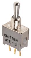 ate-1-g KNITTER-SWITCH Toggle Switch, PCB Mount, (On)-Off-(On), SPDT, Through Hole Terminal
