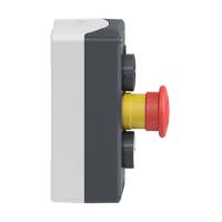 xald328 Schneider Electric Latching, Spring Return Control Station Switch - 2NO, SPST, Polycarbonate, 3 Cutouts, Black, Red,