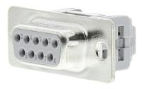 09661186500 HARTING 9 Way Right Angle Cable Mount D-sub Connector Socket, 1.27mm Pitch
