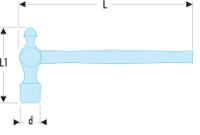 202h1 Facom Steel Ball-Pein Hammer with Hickory Wood Handle, 430g