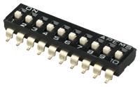 ikd1003101 APEM 10 Way Surface Mount DIP Switch SPST, Raised Actuator Slide Actuator
