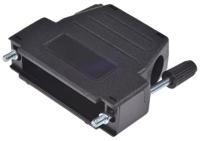 mhdssk-p-25-l-k MH Connectors MHDSSK-T/P Series ABS Angled, Straight D Sub Backshell, 25 Way, Strain Relief