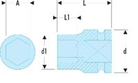nsd19b Facom 19mm, 1/2 in Drive Impact Socket, 38 mm length