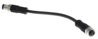 380301 Pilz Female 4 way M12 to Male 5 way M12 Sensor Actuator Cable, 0.1 m