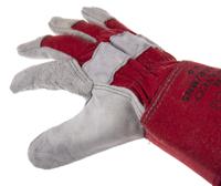 508-1341 Polyco Healthline Premium Chrome Rigger Red Cotton, Leather Work Gloves, Size 9