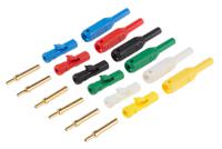 20979 Staubli Black, Blue, Green, Red, White, Yellow Male Banana Plug, Gold Plating