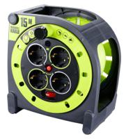 889-2497 RS PRO 15m 4 Socket Type F - German Schuko Cable Reel Open Reel, 240 V