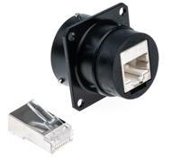 ipt0218-rj45-1f7 Glenair IPT Series Female RJ45 Connector, Panel Mount, Cat6 Straight