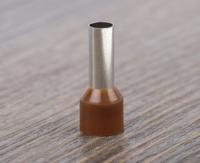 157-1244 RS PRO Insulated Crimp Bootlace Ferrule, 12mm Pin Length, 4.5mm Pin Diameter, 10mm² Wire Size, Brown