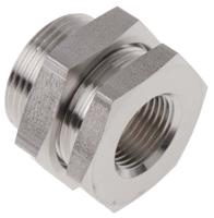 1817-00-17 Legris Stainless Steel Pipe Fitting, Straight Hexagon Bulkhead Adapter, Female G 3/8in