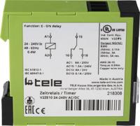 v2ze10-24-240v-acdc Tele V2ZE10 Series DIN Rail Mount Timer Relay, 24 → 240V ac/dc, 1-Contact, 0.05 → 1s, 1-Function, SPDT