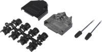 mhdtzk15-bk-ra-pc-bk-k MH Connectors MHDTZK-BK Series Zinc D Sub Backshell, 15 Way, Strain Relief