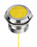 253-8522 RS PRO Yellow Panel Mount Indicator, 12 → 24V ac/dc, 30mm Mounting Hole Size, Lead Wires Termination, IP67, IP69K