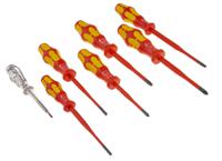 05006480001 Wera Phillips; Pozidriv; Slotted Insulated Screwdriver Set, 7-Piece
