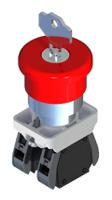 102-716 RS PRO Turn Key to Release Emergency Stop Push Button, Panel Mount, 22.5mm Cutout, 1 NC + 1 NO, IP65