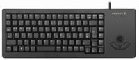 g84-5400lumde-2 CHERRY Wired USB Compact Trackball Keyboard, QWERTZ, Black