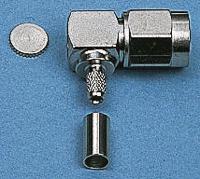 j01150a0089 Telegartner, Plug Cable Mount SMA Connector, 50Ω, Crimp Termination, Right Angle Body