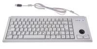 g84-4400lubgb-0 Cherry Wired USB Compact Trackball Keyboard, QWERTY (UK), Grey
