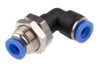 916-0833 RS PRO Bulkhead Tube-to-Tube Adaptor, Push In 6 mm to Push In 6 mm, Tube-to-Tube Connection Style