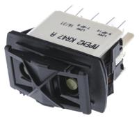 kr47cakllg APEM Illuminated DPDT, (On)-Off-(On) Rocker Switch Panel Mount