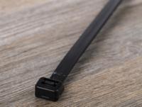 811-1509 RS PRO Cable Tie, 380mm x 7.6 mm, Black Nylon, Pk-100