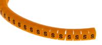 812-1489 RS PRO Snap On Cable Markers, Black on Orange, Pre-printed "S", 4 → 5mm Cable