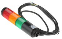 69811075 Werma Kompakt Series Red/Green/Yellow Signal Tower, 3 Lights, 24 V, Base Mount